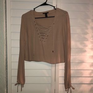 LONG SLEEVE CROPPED BLOUSE